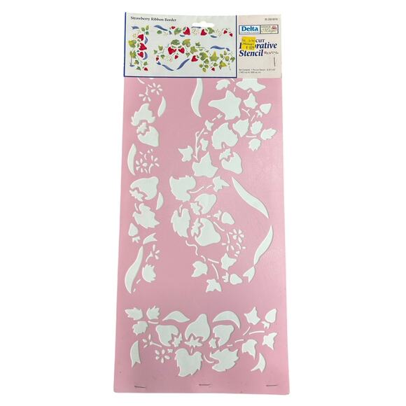 90s Vtg- Stencil Magic by Delta -Strawberry Ribbon Border No. 95 200 0018 NWT - Picture 1 of 5